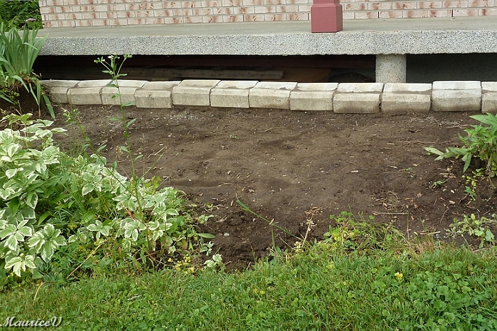 Debut-277.jpg - La rangée est enlevée et je récupère la terre pour la déposer sur le côté de la maison